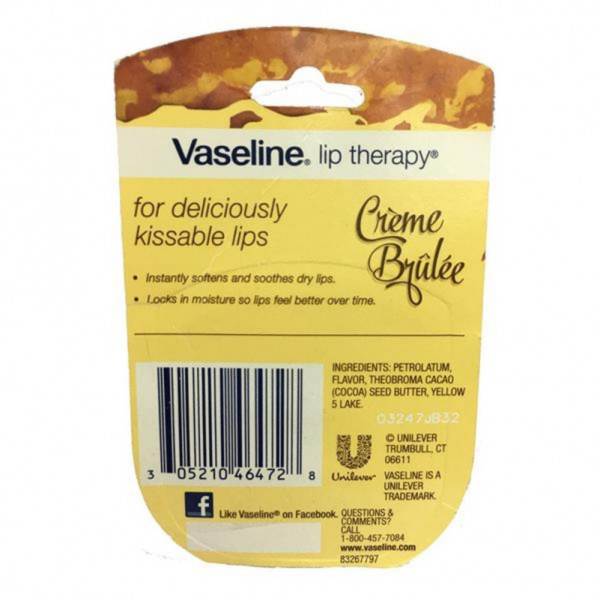 Vaseline Lip Therapy Creme Brulee 7g, for Soft Kissable Lips PGMall