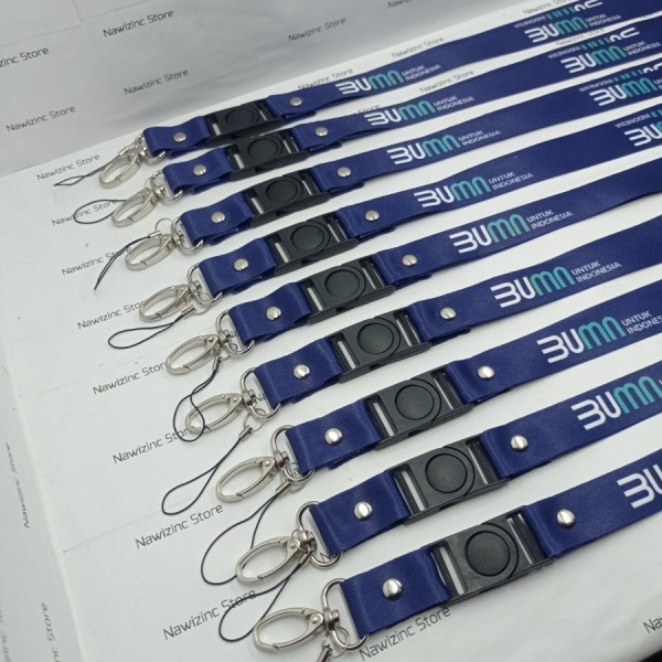 [BISA SATUAN] Tali ID CARD custom / LANYARD custom / cetak 2 sisi bahan Tali Tissue Premium pgmall