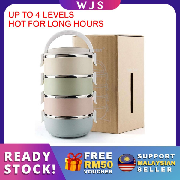 Tapao Containers (UPGRADED THERMAL VERSION) WJS Multicolor 2, 3 or 4 Tier 304 Stainless ...