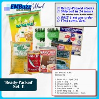 'READY-PACKED' Set E ☆ Barangan Runcit Asas, Beras, Gula, Susu, Tepung, Sardin, Kopi, Minyak, Groceries Item.