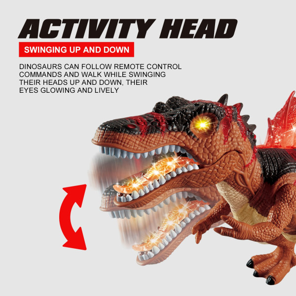 HONG ZE Remote Control Spinosaurus Dinosaur Toy with LED Lights