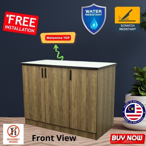 (SIAP PASANG / FULL ASSEMBLED ) ROAM Dapur Melamine Top 3 Door