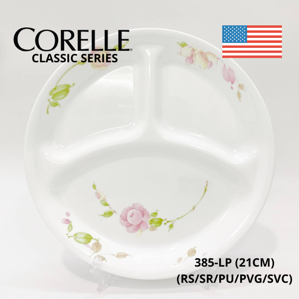 Corelle Loose 21cm Divided Dish (385-LP) Suku Suku Separuh //
