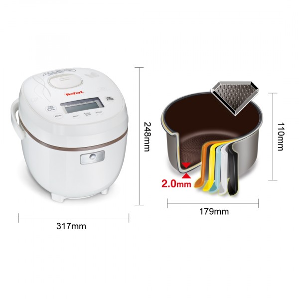 Tefal Mini Fuzzy Logic Rice Cooker 0.5L (RK5001) PGMall
