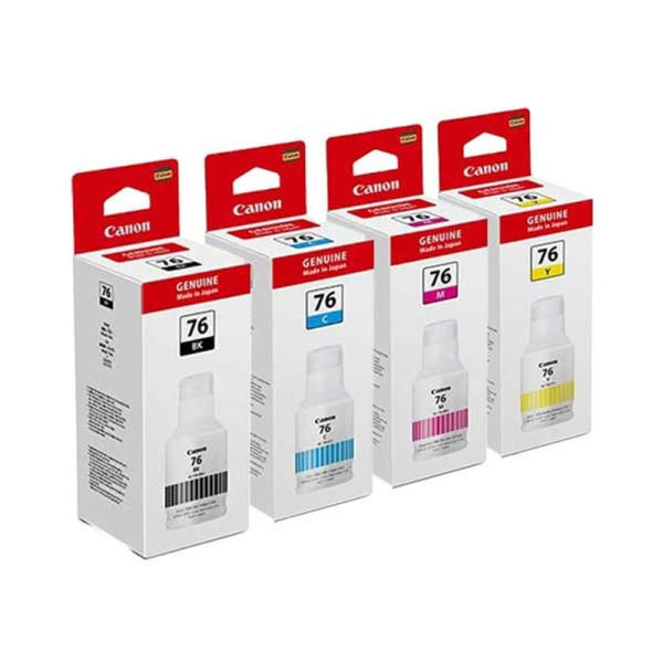 Canon GI-76 INK (Pigment Black/Cyan/Magenta/Yellow) GI76 Toner Ink Bottles for Canon PIXMA GX6070 GX7070 | PGMall