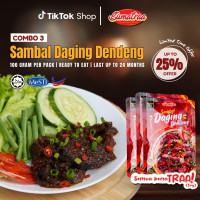 [READY-TO-EAT] COMBO 3 SAMBAL VIRAL SAMBAL DAGING DENDENG SUMATRAA TRAVEL FRIENDLY INSTANT FOOD