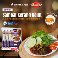 [READY-TO-EAT] SET COMBO 3 SAMBAL KERANG KALUT SUMATRAA + MYSTERY GIFT Instant Food