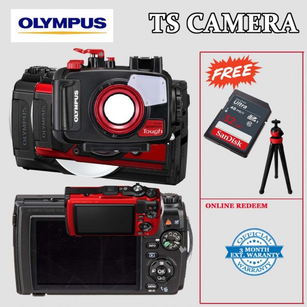 OLYMPUS TG6 WATERPROOF CAMERA (OFFICIAL OLYMPUS MALAYSIA) TG6 RED + W