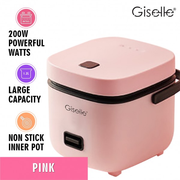 Giselle Mini Rice Cooker 1.2L with Nonstick Pot and Steamer 200W