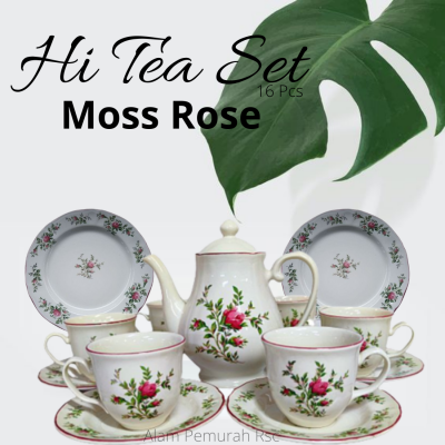 Tea Pot Raya Raya 2022 Original Claytan Tea Set MOSS ROSE 16 Pcs Set Kitchen ...