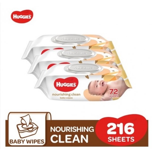 Huggies Baby Wipes Nourishing Clean Coco & Shea Wet Tissue (72's x 3