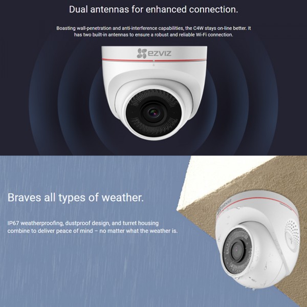 Ezviz C4W 1080P (4mm) Outdoor Guardian with Active Defense IP67