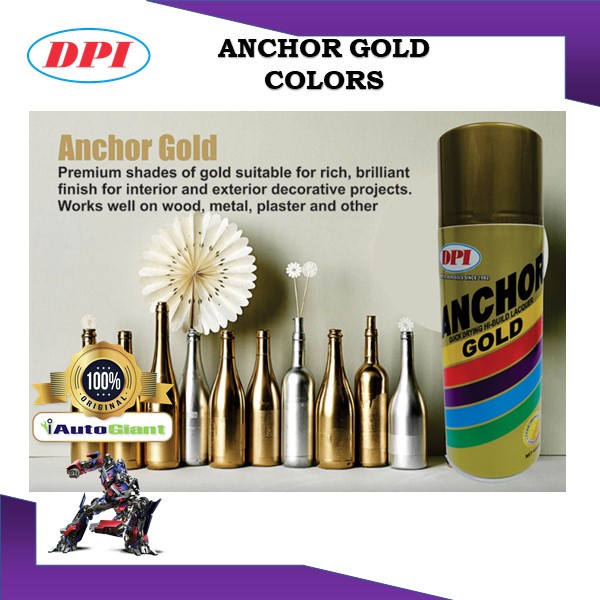 ANCHOR AEROSOL SPRAY PAINT GOLD COLOUR (100 ORIGINAL)**NEW STOCK