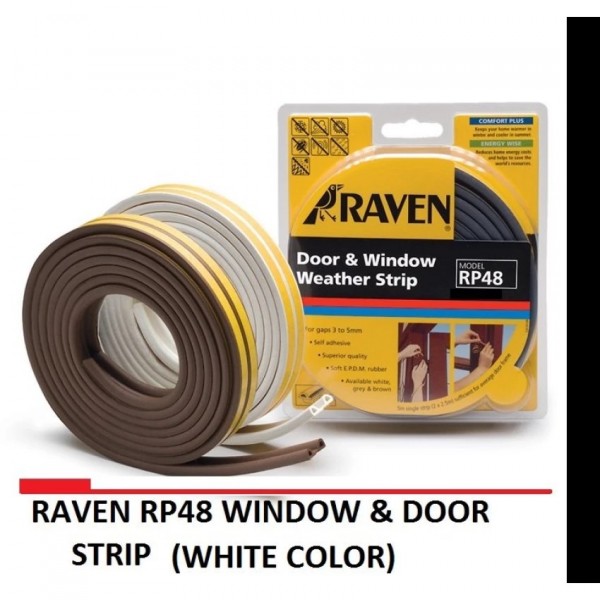 RP48 RAVEN WINDOW WEATHER STRIP Seal Door Rubber Adhesive WHITE PGMall