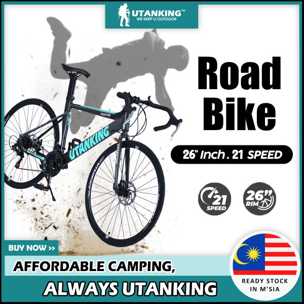 UtanKing™ 26” Inch Racing Bike MTB Road Bike 21 Speed Gear