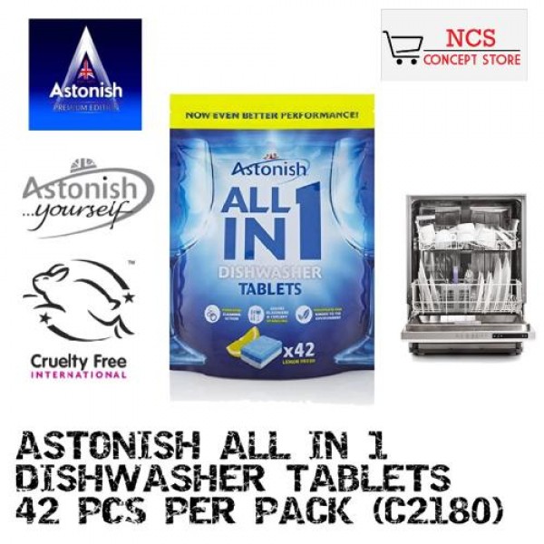 Astonish All in 1 Dishwasher Tablets x 42 TABS C2180 PGMall