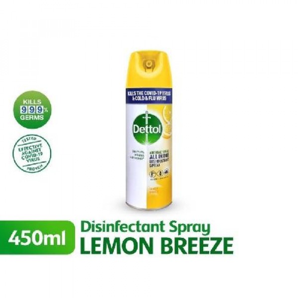 Dettol Disinfectant Spray Lemon Breeze 450ml PGMall