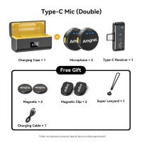 Amgras Sound Meta V Ultra Button Type Wireless Lavalier Microphone With Active Noise Cancelling Dual
