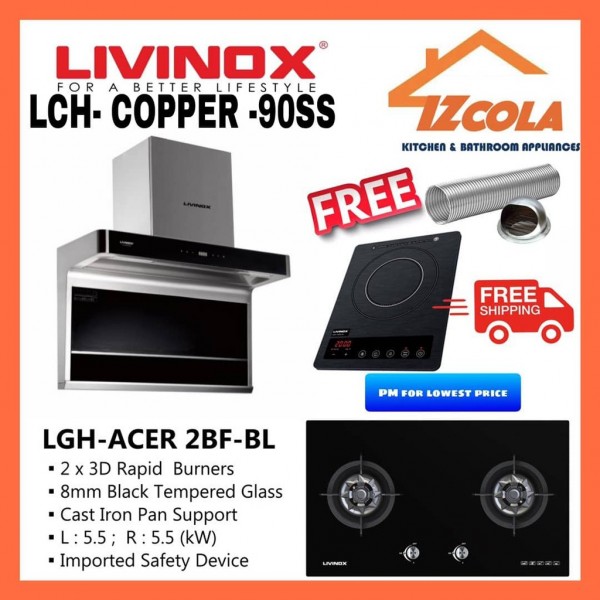 FREE SHIP Livinox LCHCOPPER90SS 1650m3/h suction with auto cleaning