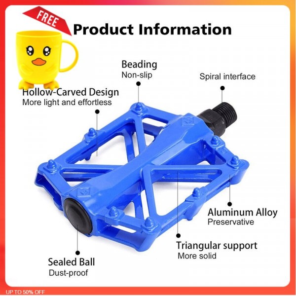 [LOCAL SELLER] EXTRA GIFT MOUNTAIN BIKE PEDALS FLAT BICYCLE ALUMINUM