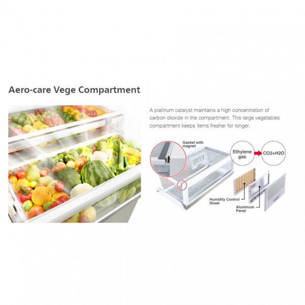 Hitachi 700 Liter 4 Door Inverter French Bottom Freezer With Aerocare