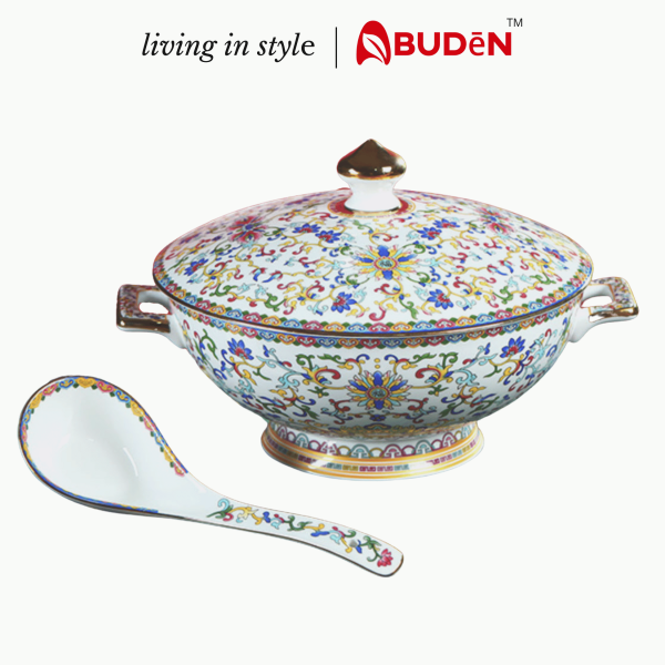 Chinese Porcelain Soup Bowl with Lid Bowl with Handle Soup Bowl with