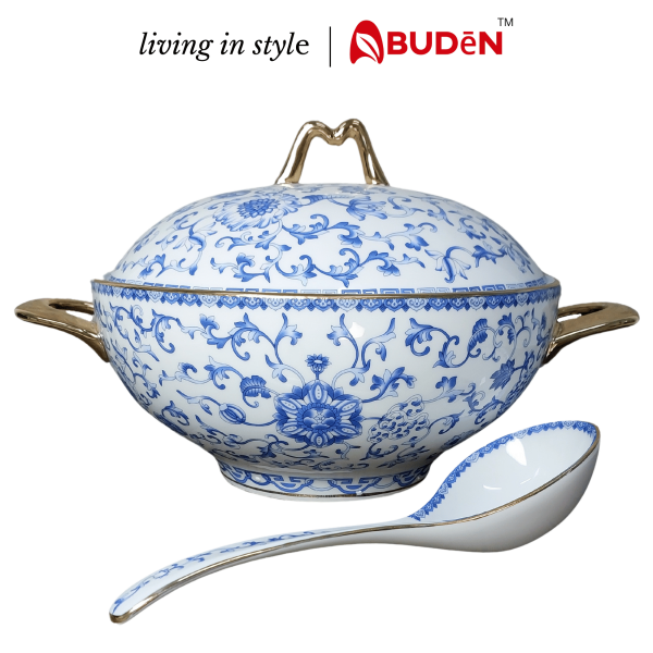Chinese Porcelain Soup Bowl with Lid Bowl with Handle Soup Bowl with