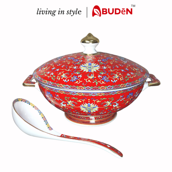 Chinese Porcelain Soup Bowl with Lid Bowl with Handle Soup Bowl with