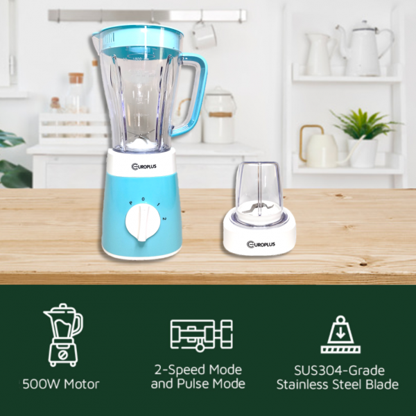 Europlus 2 in 1 Multifunctional Stand Jar Blender Pengisar Food Blender