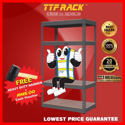TTF Rack™ (DIY RACK@FB57122BK) Boltless Rack H:145 x D:30 x L:60cm ...