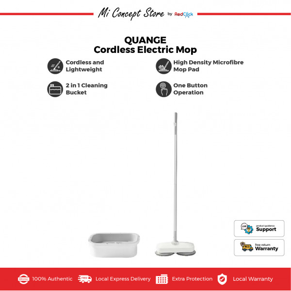 Quange Wireless Electrical Mop Cordless and Lightweight Powerful Dual
