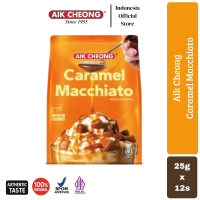 Aik Cheong Caramel Macchiato Italian Distinctive Coffee Premium with Creamy Caramel Cita Rasa Italia One Pack 12 sachet - 300Gr