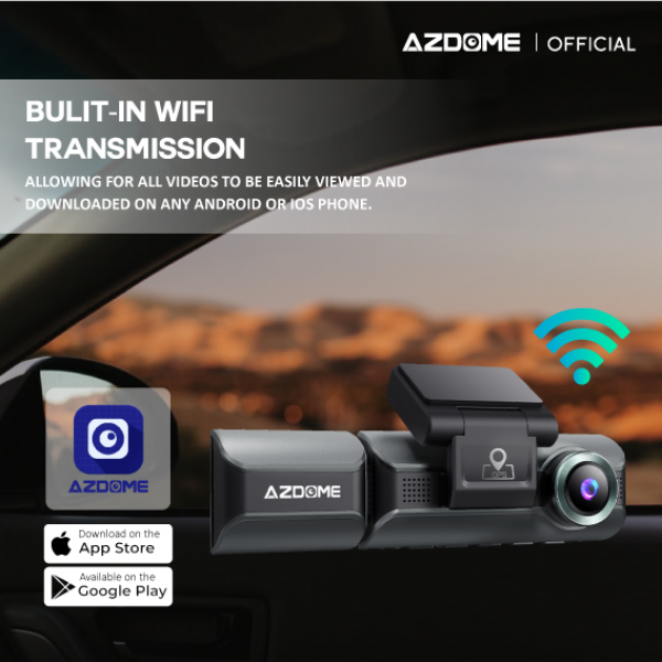 AZDOME M550 2160P/4K Ultra HD 3 Channel Front & Rear DashCam Night