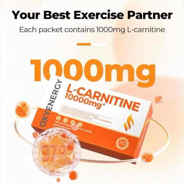 OXYENERGY L-Carnitine Drinks Orange Flavor Pre Workout Gym Supplement (20packet /2boxes)
