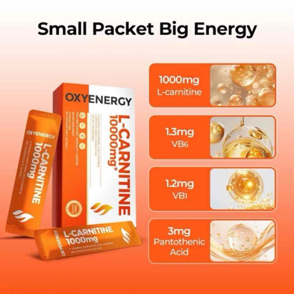 OXYENERGY L-Carnitine Drinks Orange Flavor Pre Workout Gym Supplement  (20packet /2boxes) 20pack |2boxes | PGMall