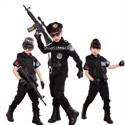 Kids Police Hat Costume Accessory - Gold Felt Policeman Cap For Dress Up & Parties | Perfect For Halloween & Role Play