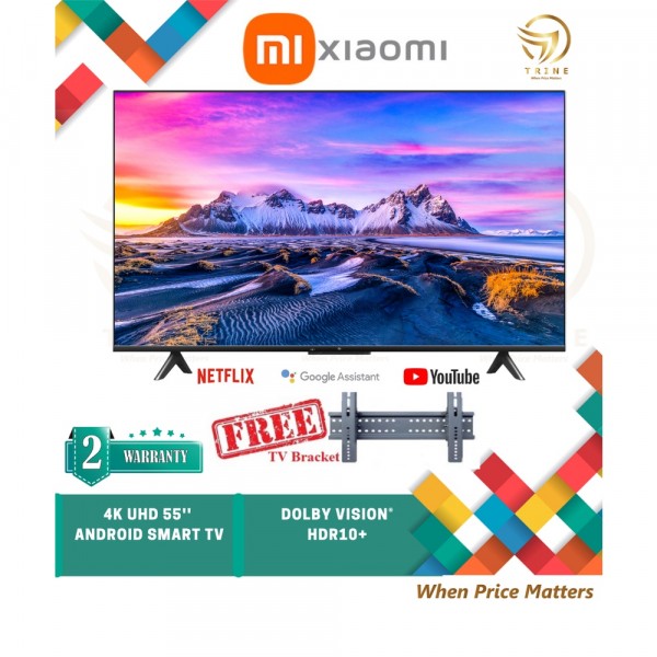 *Free TV Bracket* Xiaomi 4K UHD Android Smart TV 55 Inch LED HDR10