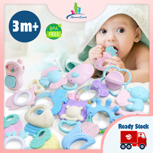 Newborn Teether Baby Toys Early Learning Education Infant Rattle BPA