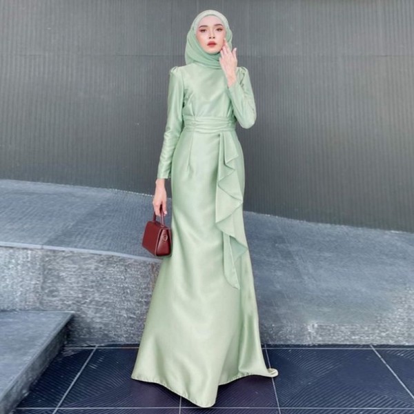 dress muslimah for dinner Elegant Black Muslim Engagement Dress 39011S