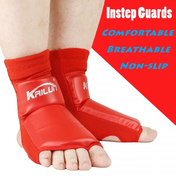 PU Leather Instep Ankle Guard MMA Boxing Muay Thai Foot Guards Feet