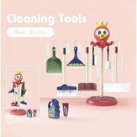 10 pcs mini Cleaning Tools Set broom mop wiper housekeeping kit pretend play kids toy permainan pembersihan kanak kanak