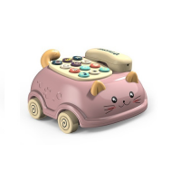 Music light Children Multifunctional Cat Telephone bilingual kids toy pullable car tiktok permainan telefon kanak kanak