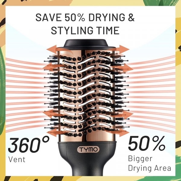 Tymo Volumizer Hot Air Brush HC300 Titanium Barrel & Ionic Authentic