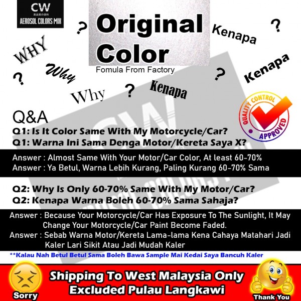 [ HYUNDAI ATOS GEN 3 ] Touch Up Paint Color CW Aikka Aerosol DIY Cat ...