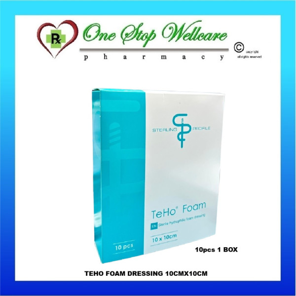 teho silver foam dressing TEHO FOAM DRESSING 10CMX10CM 10'S (1 BOX) / TEHO SILVER 10'S (1 BOX)