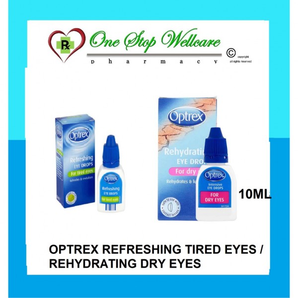 OPTREX REHYDRATING EYE DROPS DRY EYES 10ML/ REFRESHING EYE DROPS TIRED