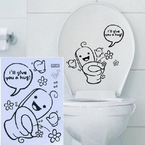 Toilet Lid Stickers Decorative Full Stickers Waterproof SelfAdhesive