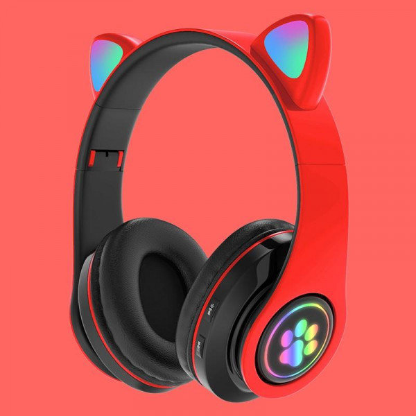 Wireless Overear Headset Cats Macaron Design (CXTB39) With RGB Ears