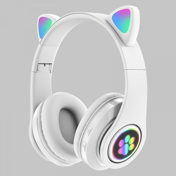 Wireless Overear Headset Cats Macaron Design (CXTB39) With RGB Ears