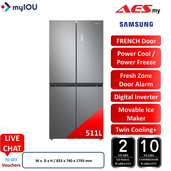 SAMSUNG RF48A4000M9/ME 511L TWIN COOLING PLUS FRESH ZONE MOVABLE ICE